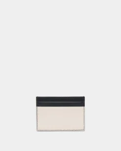 Summer Capsule Credit Card Case In White And Navy Blue Leather