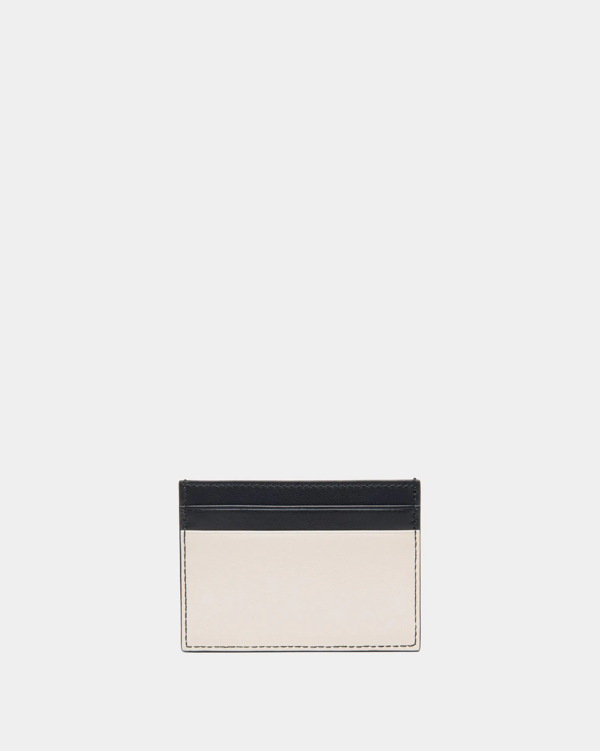 Summer Capsule Credit Card Case In White And Navy Blue Leather