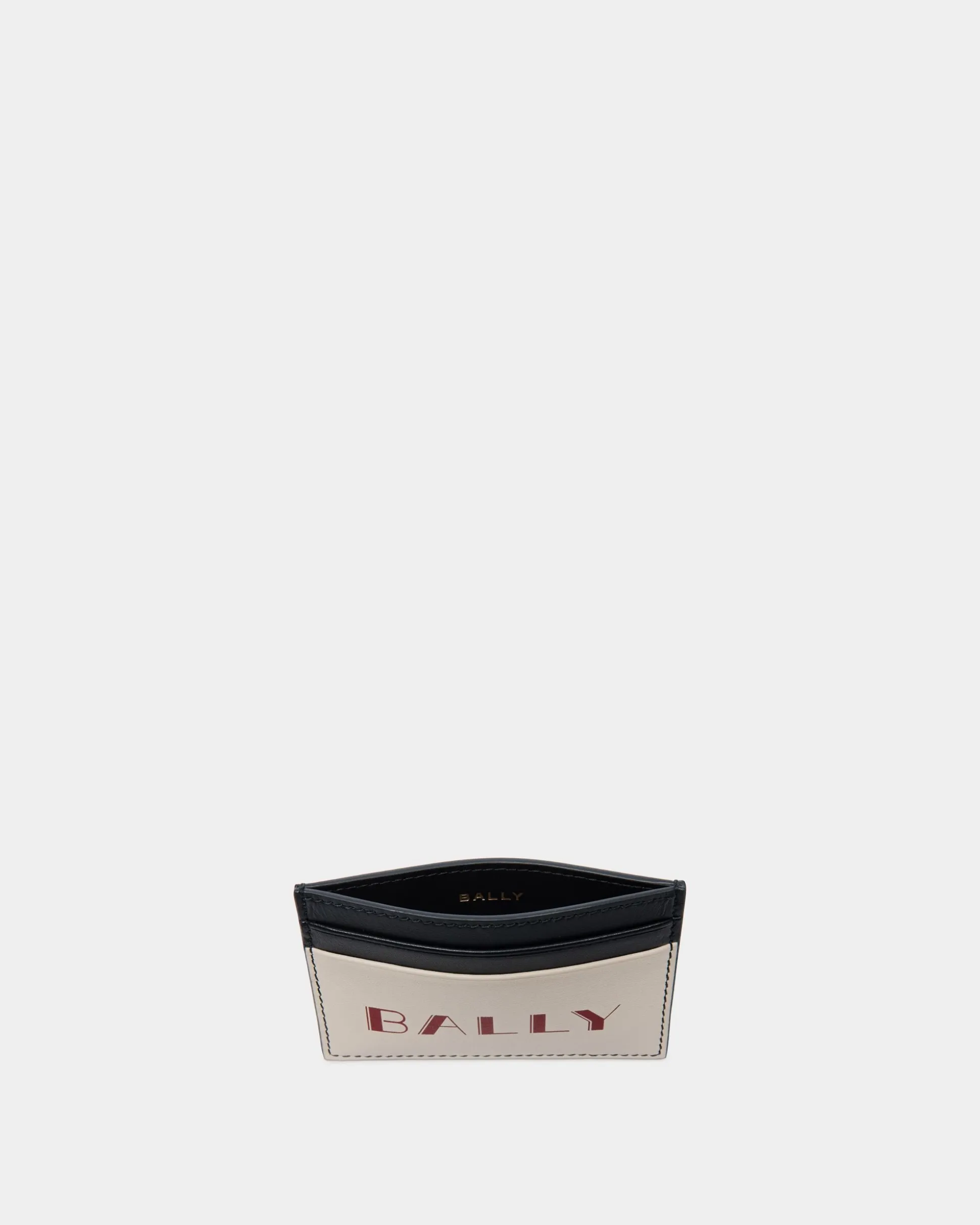 Summer Capsule Credit Card Case In White And Navy Blue Leather