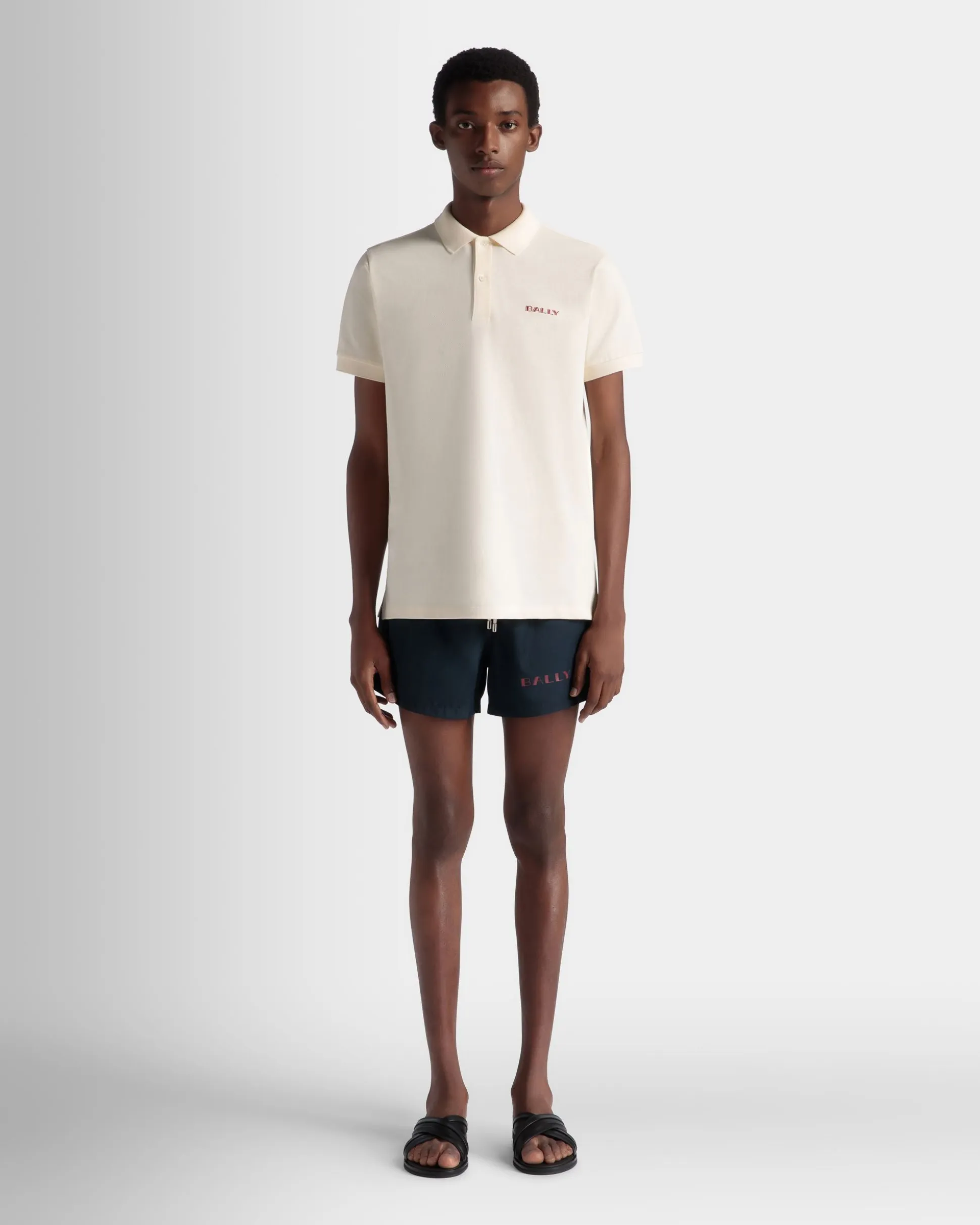 Summer Capsule Polo Shirt In White Cotton