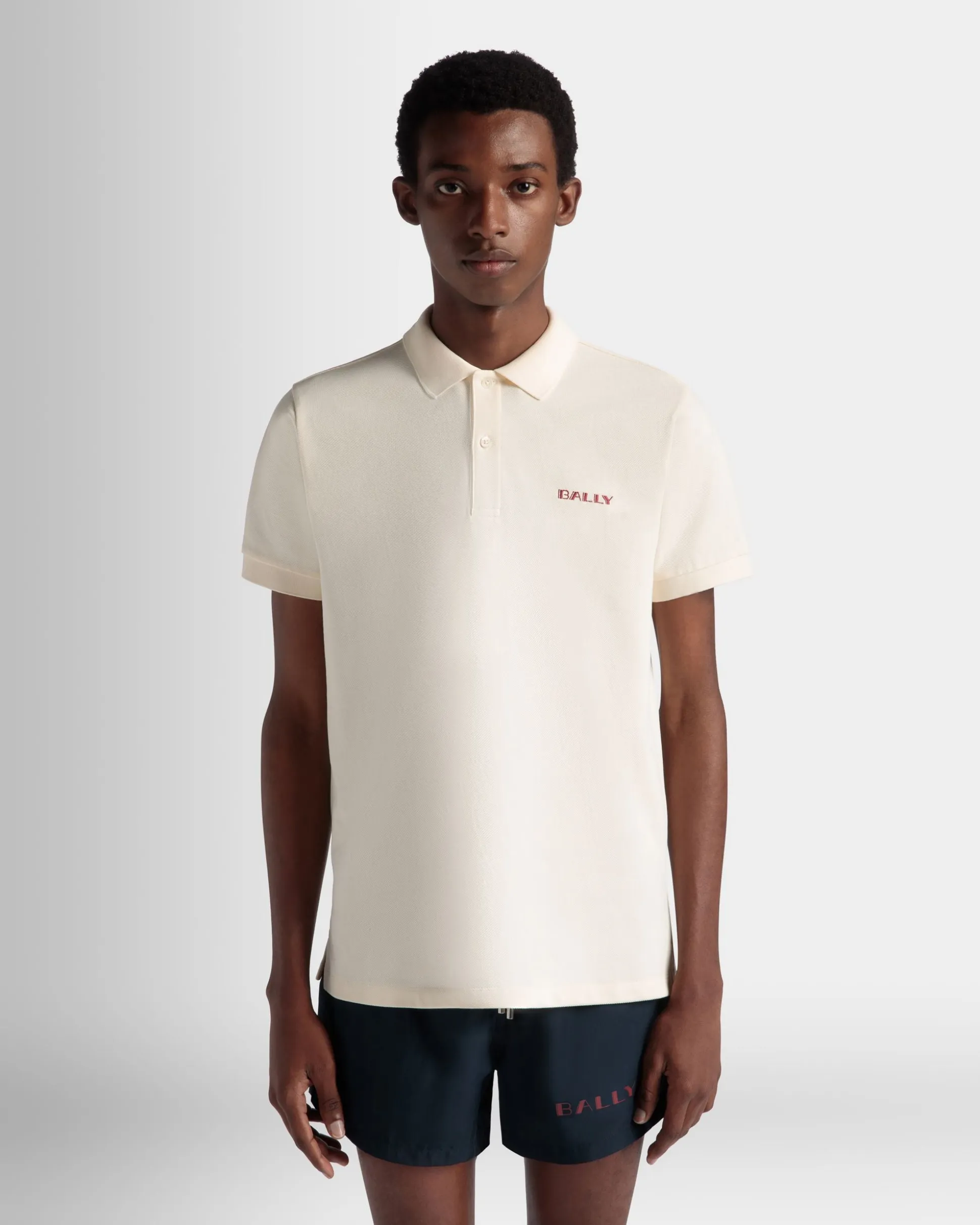 Summer Capsule Polo Shirt In White Cotton