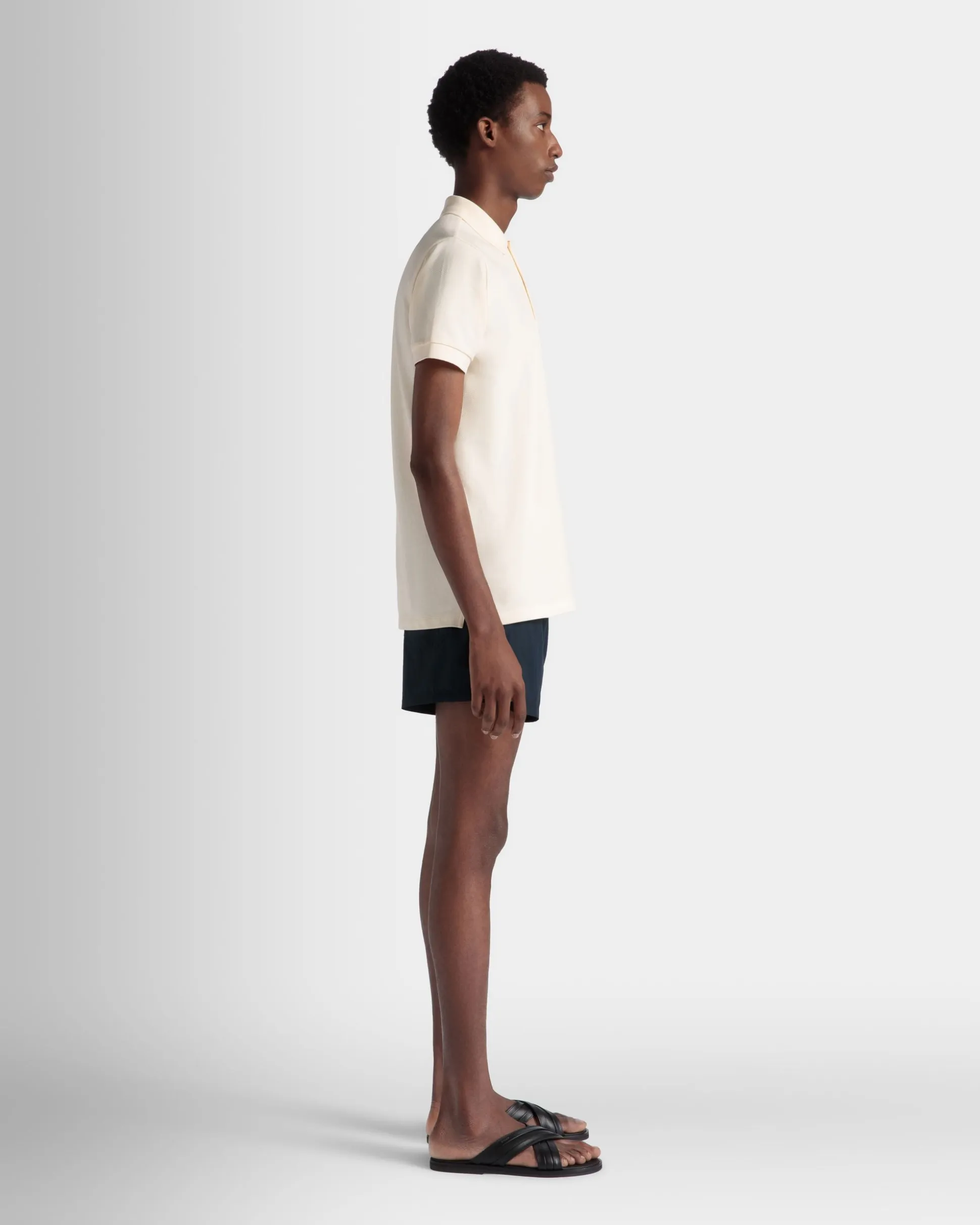 Summer Capsule Polo Shirt In White Cotton