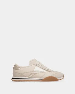 Sussex Sneaker In White And Gold Leather