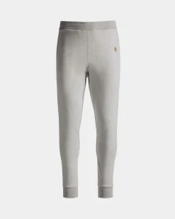 Sweatpants With a Bally Crest Logo In Grey Melange Cotton