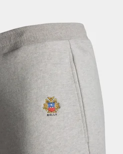 Sweatpants With a Bally Crest Logo In Grey Melange Cotton