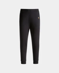 Sweatpants With a Bally Crest Logo In Navy Blue Cotton