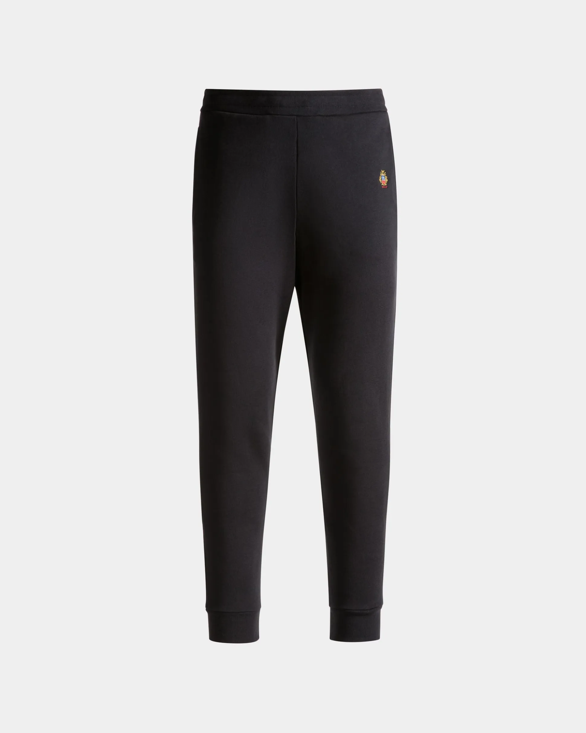Sweatpants With a Bally Crest Logo In Navy Blue Cotton
