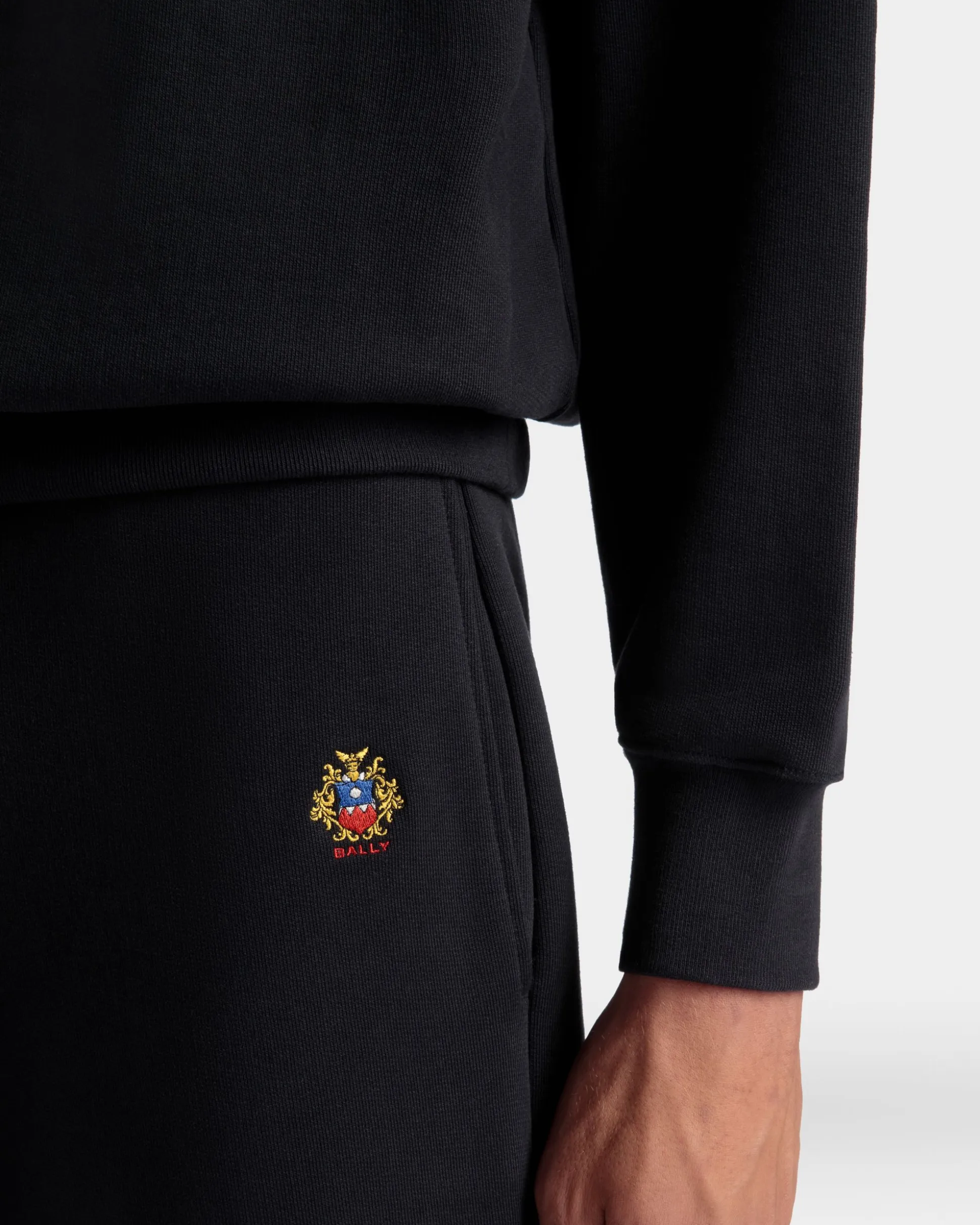 Sweatpants With a Bally Crest Logo In Navy Blue Cotton