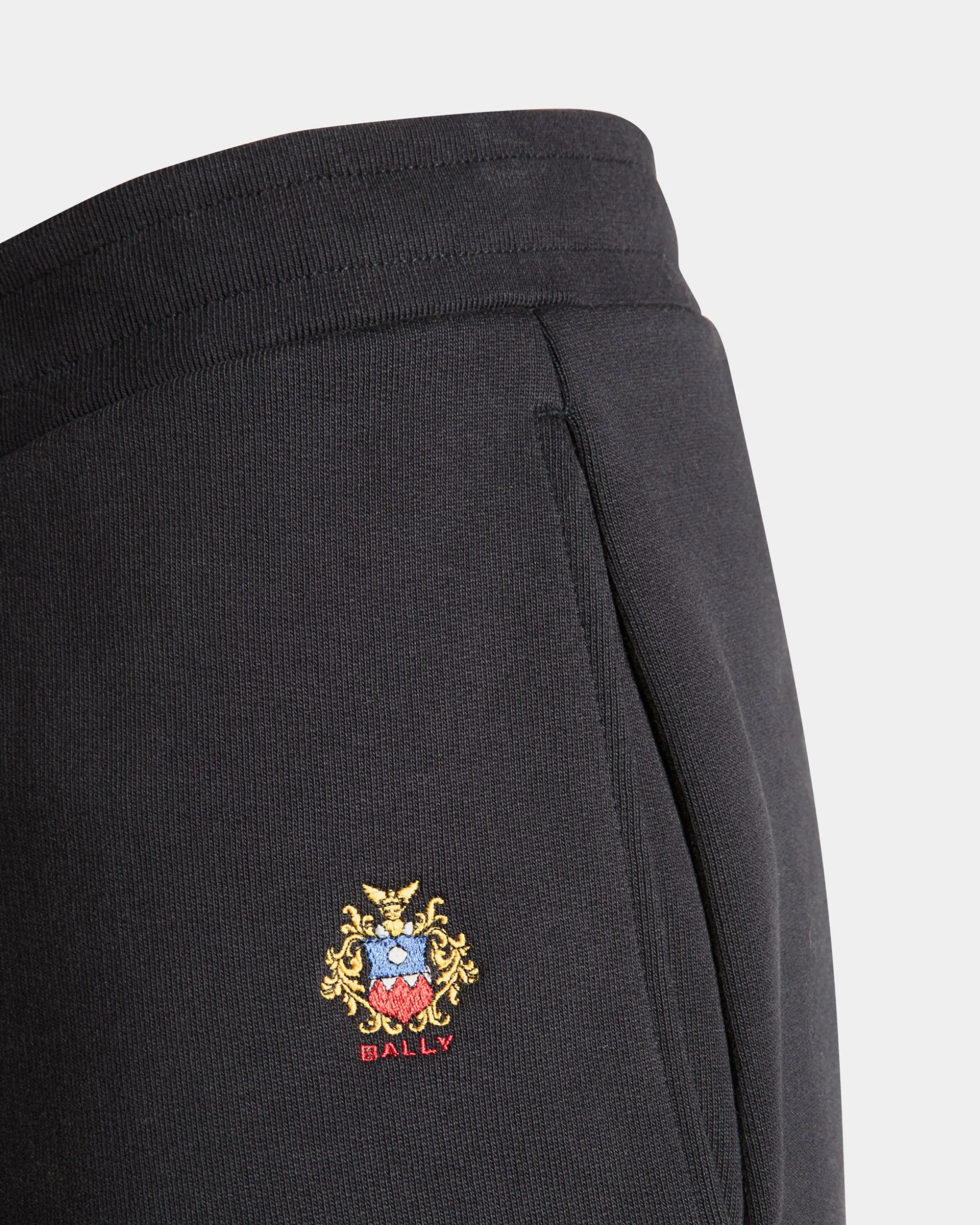 Sweatpants With a Bally Crest Logo In Navy Blue Cotton