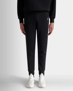 Sweatpants With a Bally Crest Logo In Navy Blue Cotton
