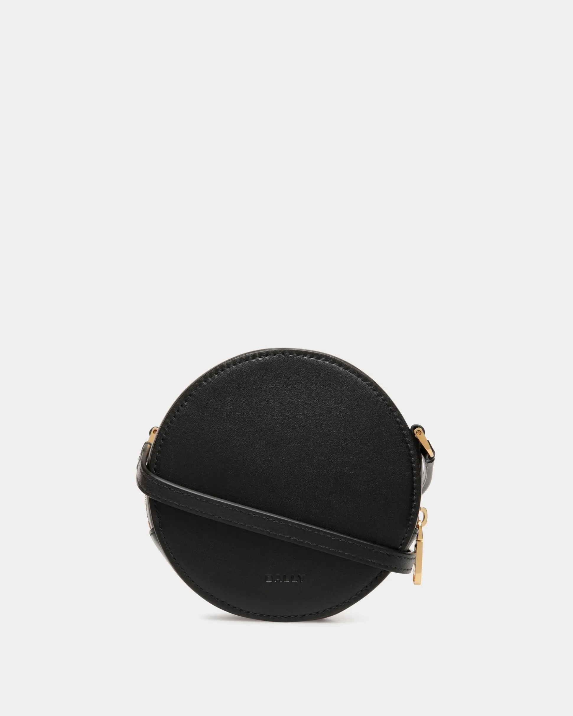 Swissness Round Minibag With Studs In Black Leather