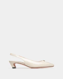 Sylt Slingback Pump In White Leather