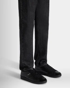 Tennis Sneaker In Black Leather