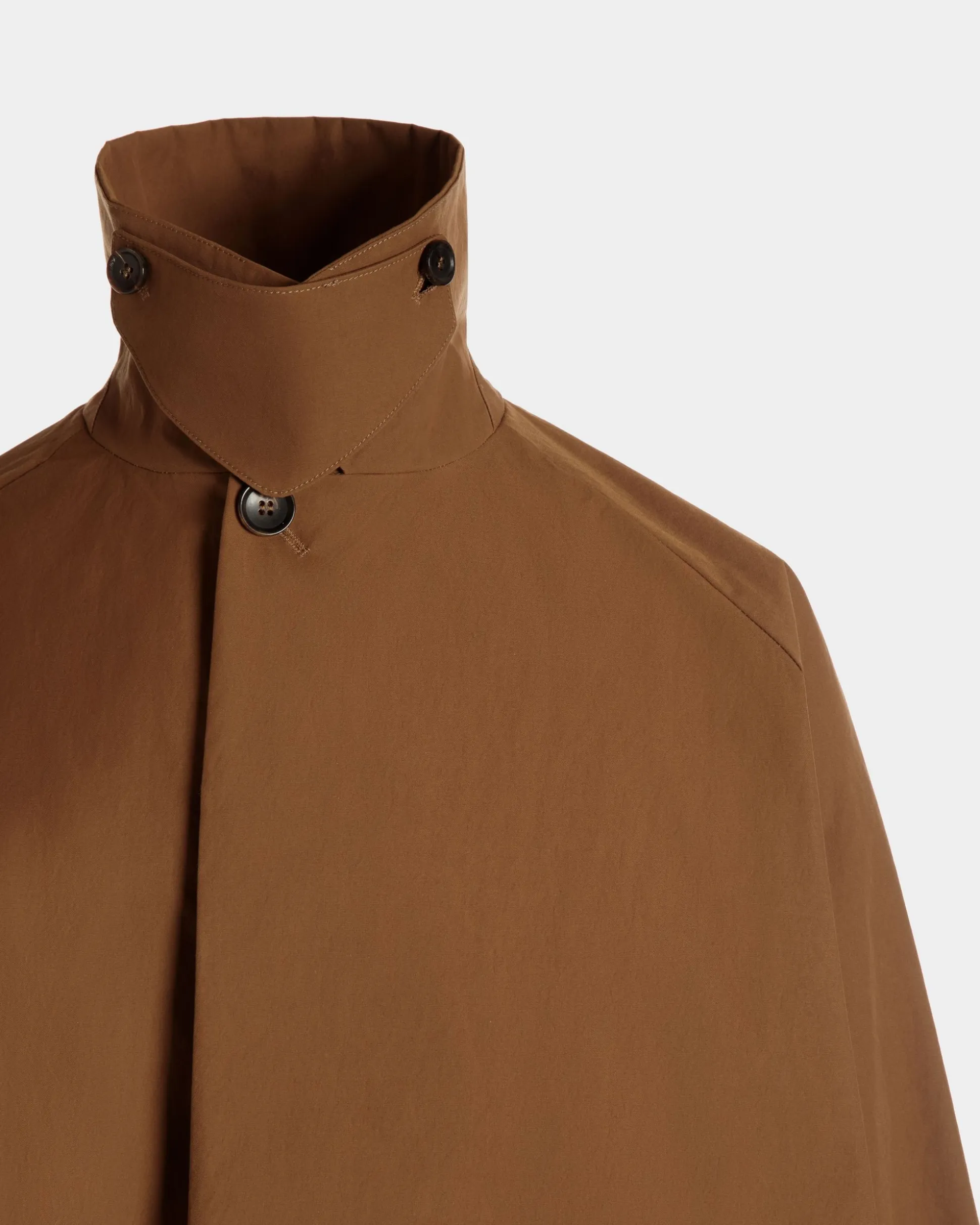 Trench Coat In Brown Nylon