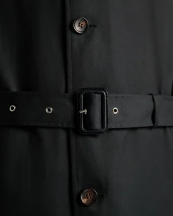 Trench Coat in Navy Blue Mix Cotton
