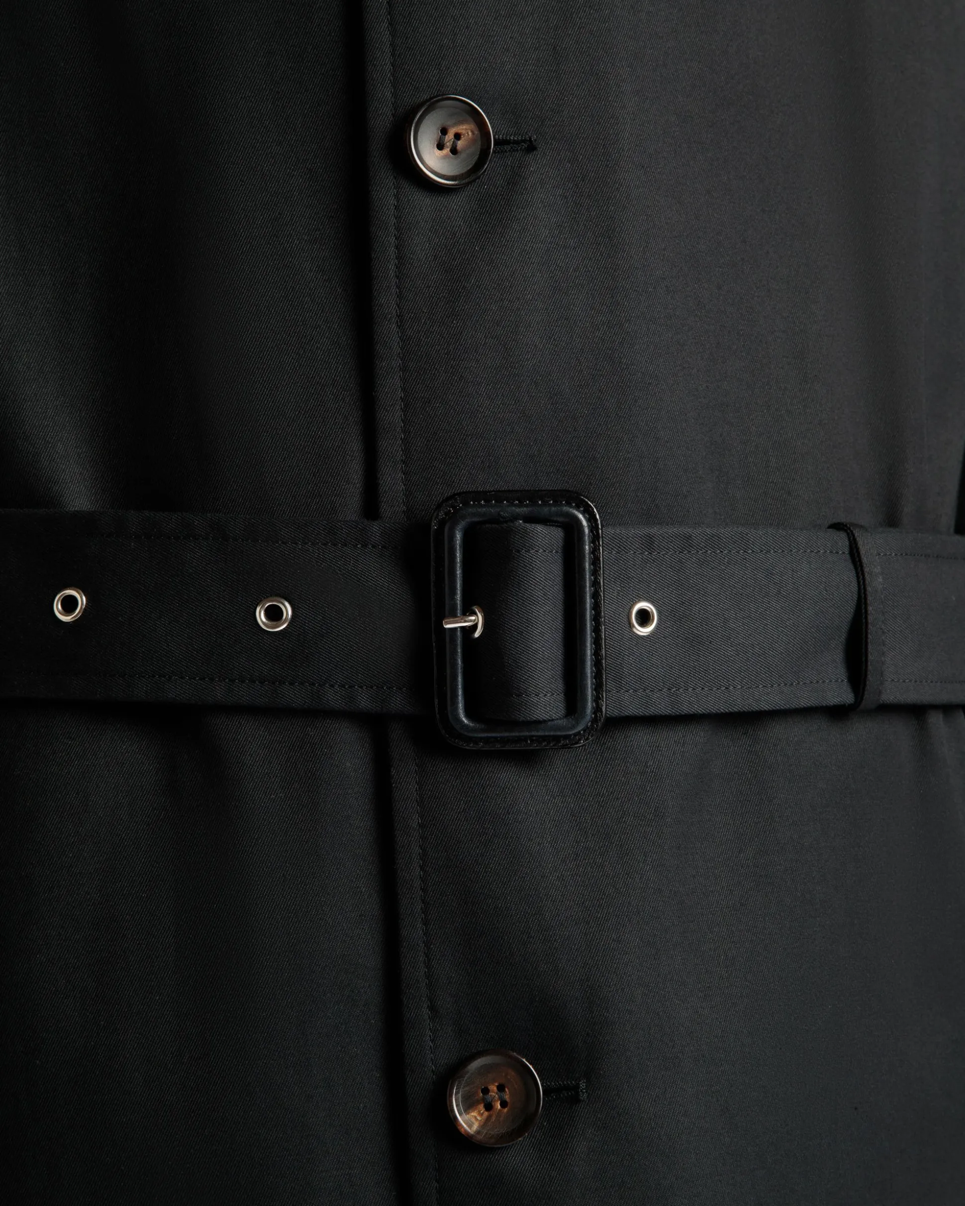 Trench Coat in Navy Blue Mix Cotton