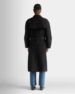 Trench Coat in Navy Blue Mix Cotton