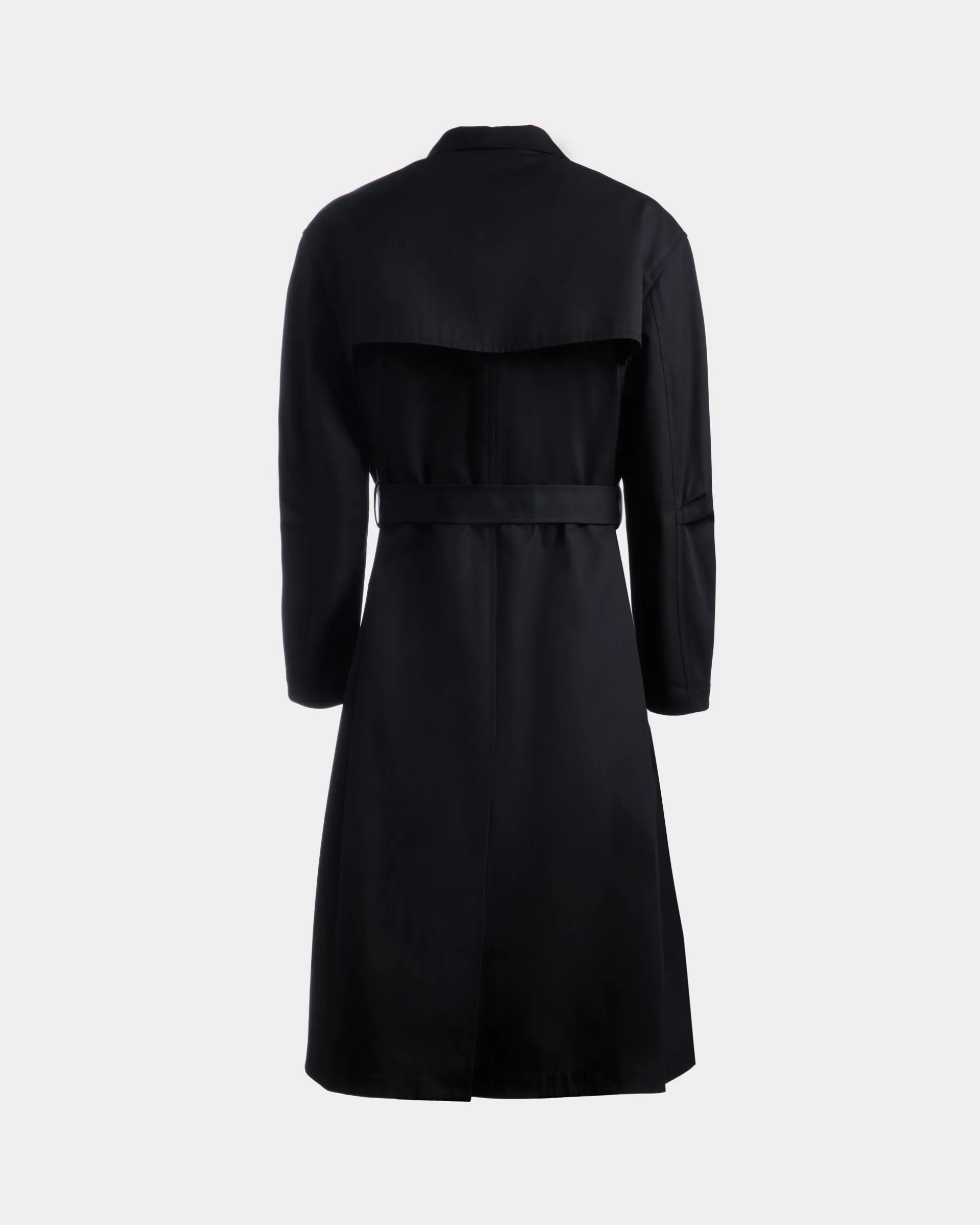 Trench Coat in Navy Blue Mix Cotton