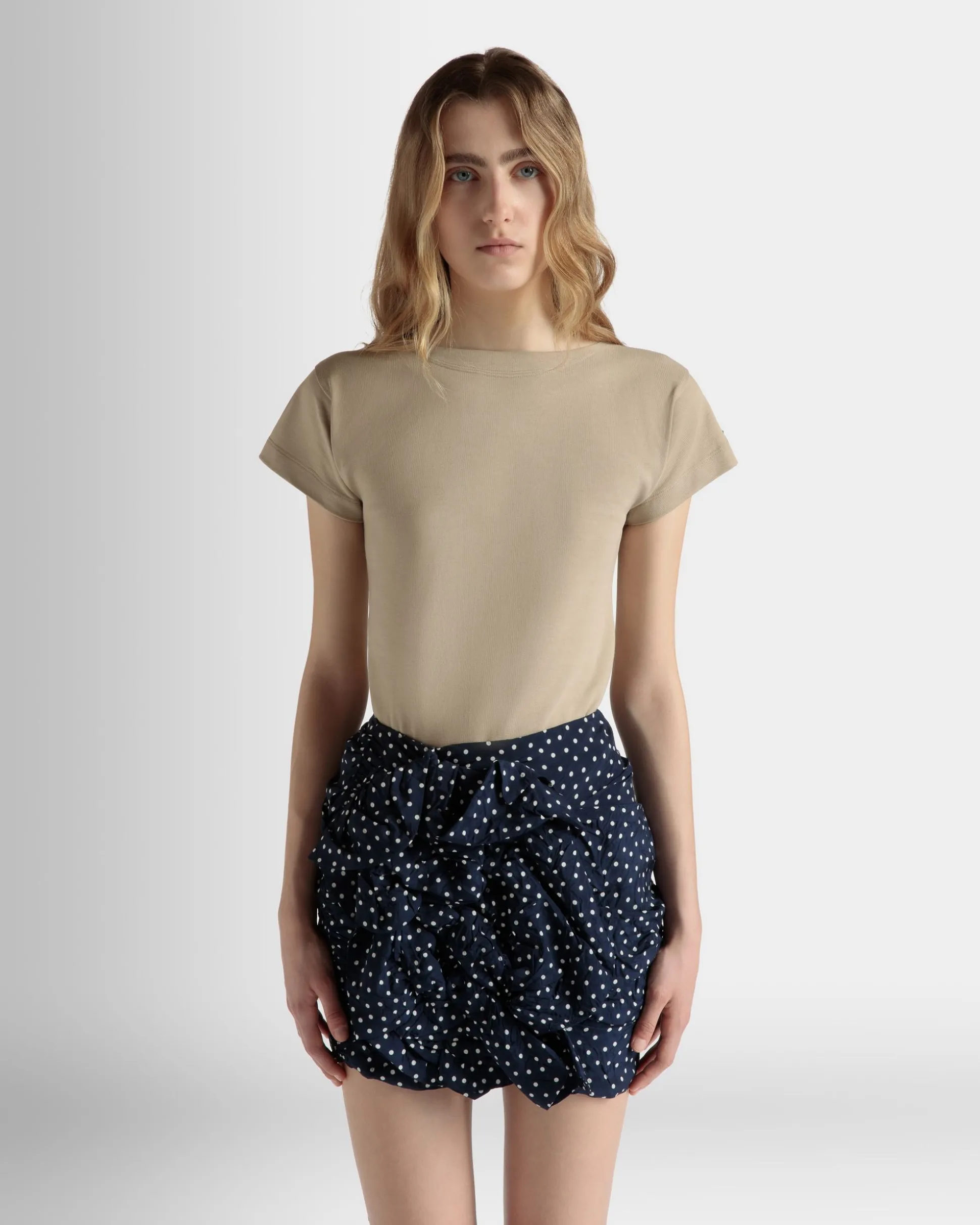 T-Shirt in Beige Cotton