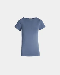 T-Shirt in Light Blue Cotton
