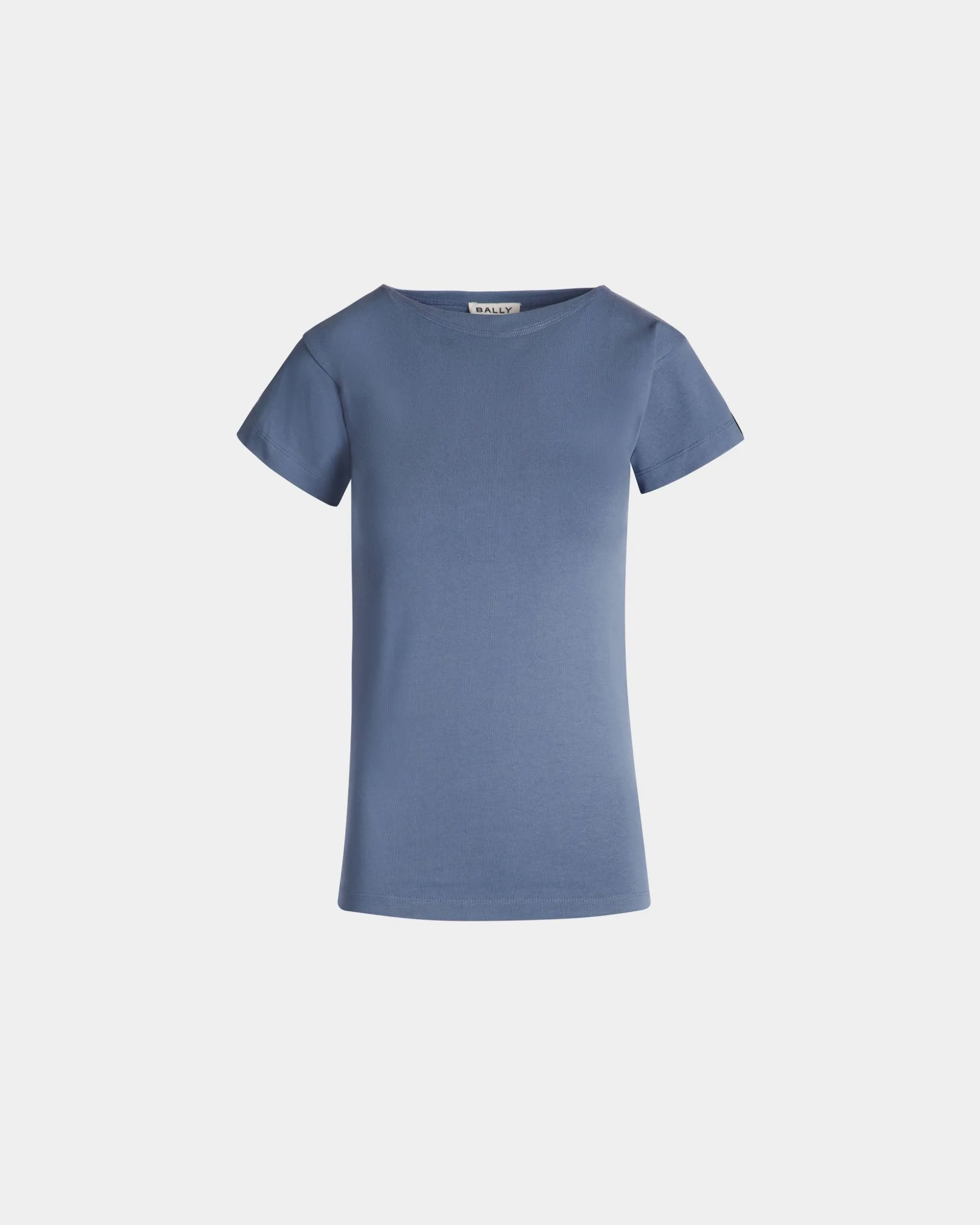 T-Shirt in Light Blue Cotton