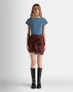 T-Shirt in Light Blue Cotton