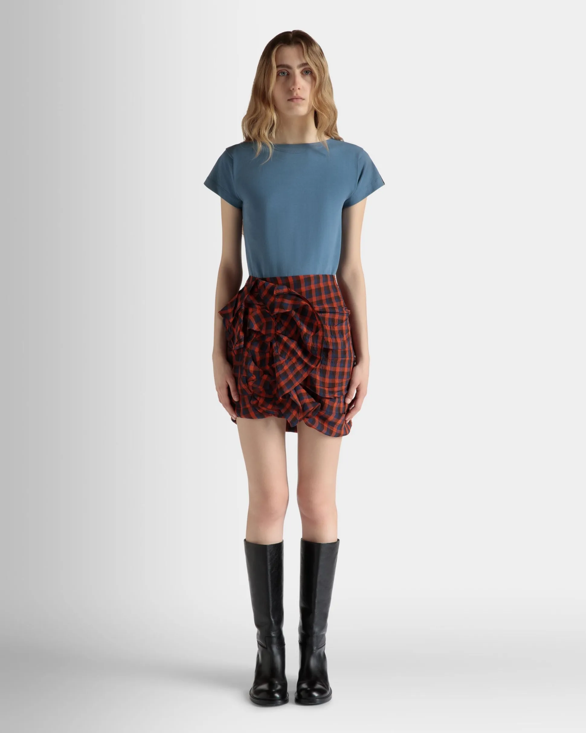 T-Shirt in Light Blue Cotton