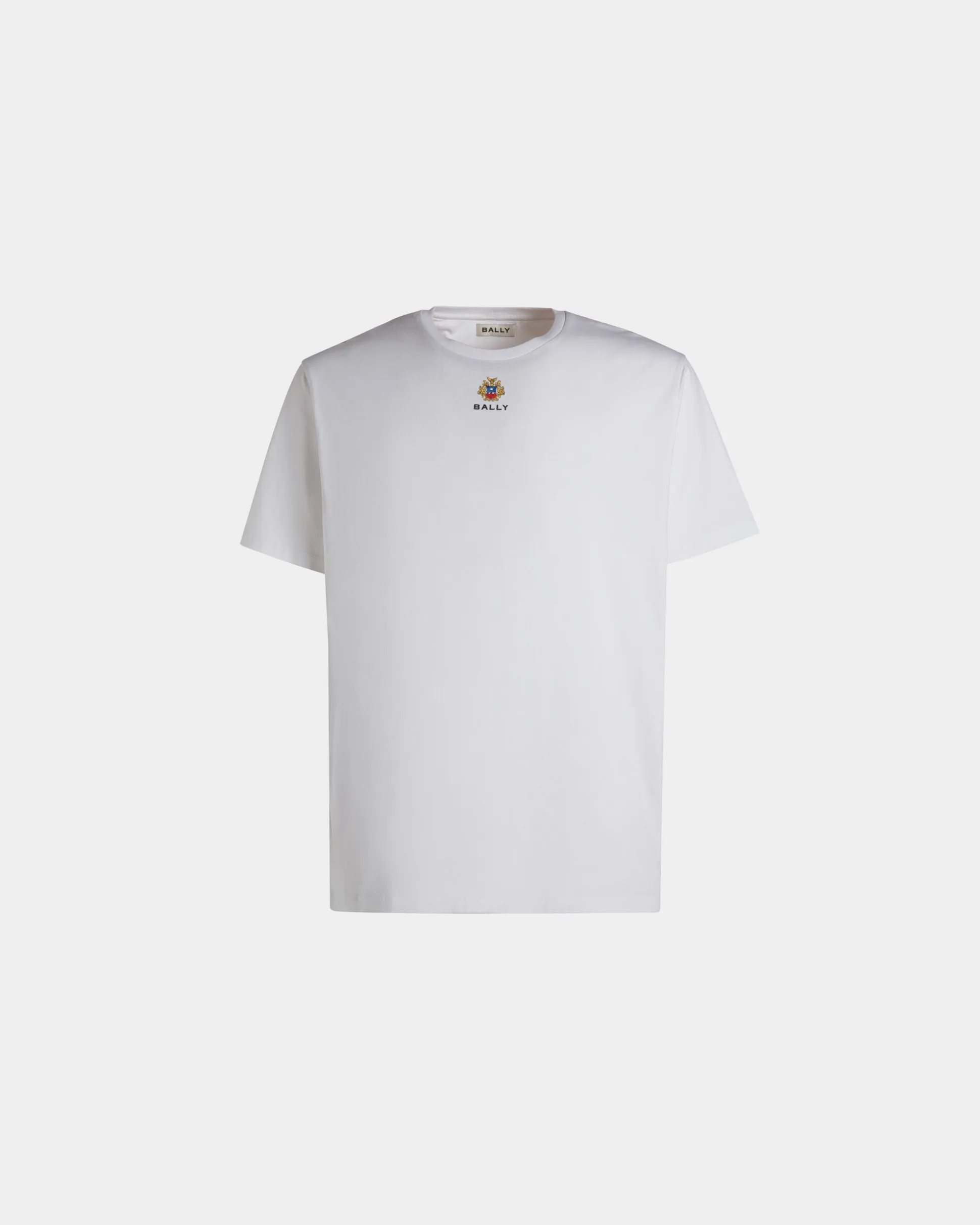 T-Shirt With a Bally Crest Logo In White Cotton