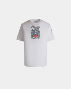 T-Shirt With Bally Crest In White Cotton