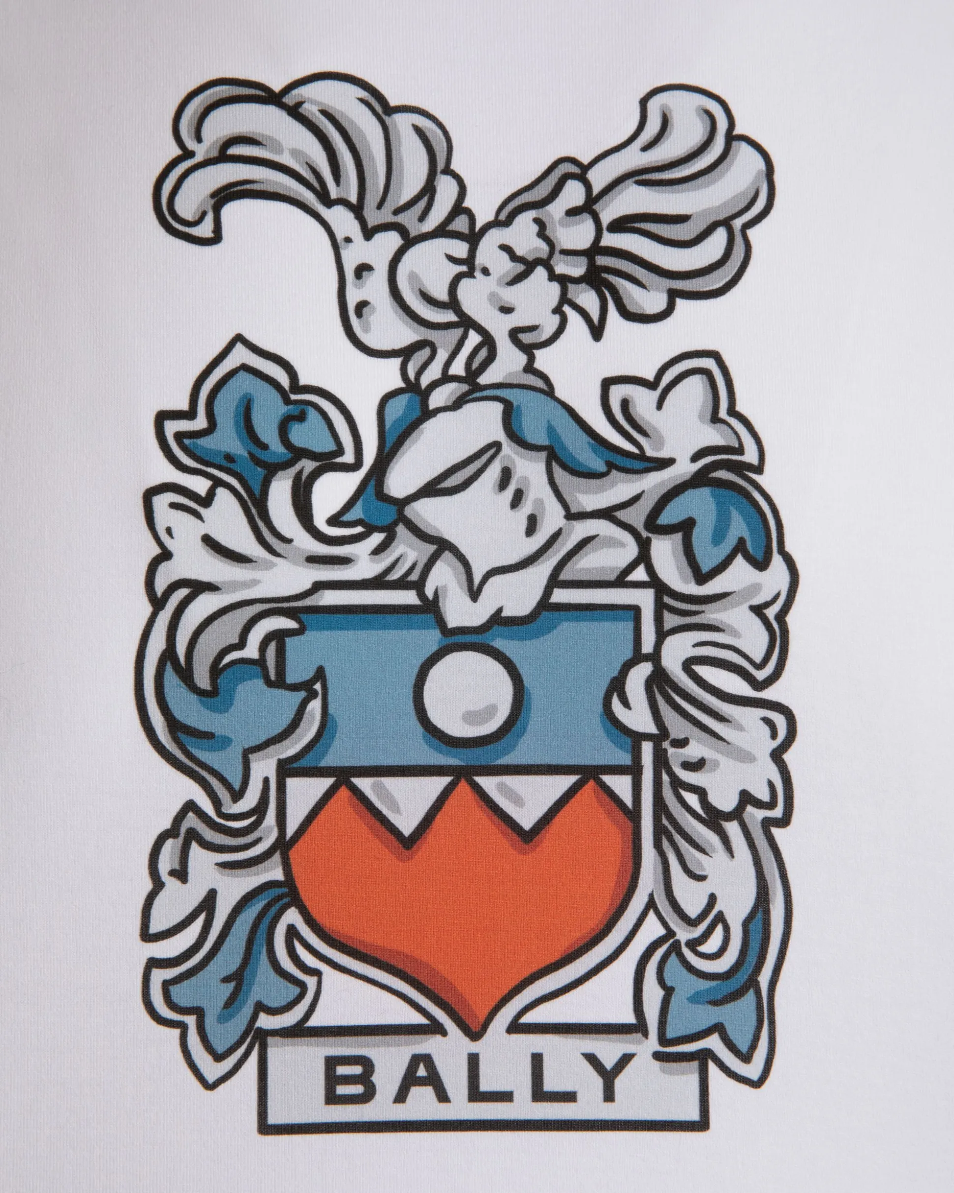 T-Shirt With Bally Crest In White Cotton