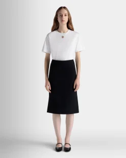 T-Shirt With Bally Crest Logo In White Cotton
