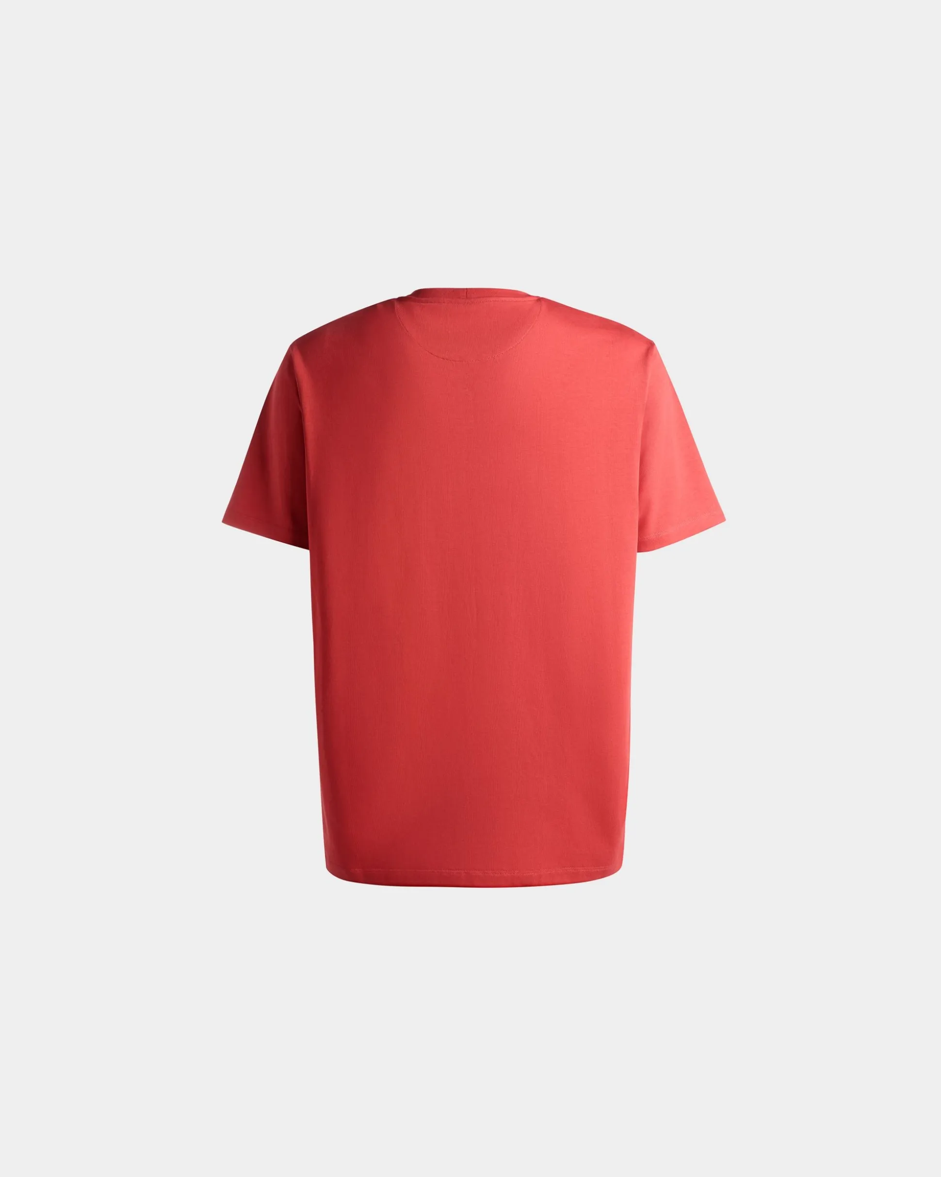 T-Shirt With Bally Crest Logo In Red Cotton