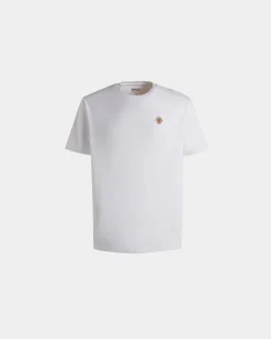 T-Shirt With Bally Crest Logo In White Cotton