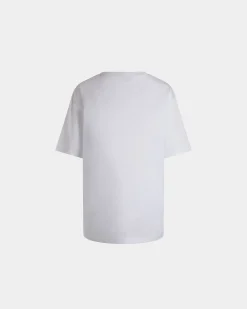 T-Shirt With Bally Ladies Print In White Cotton