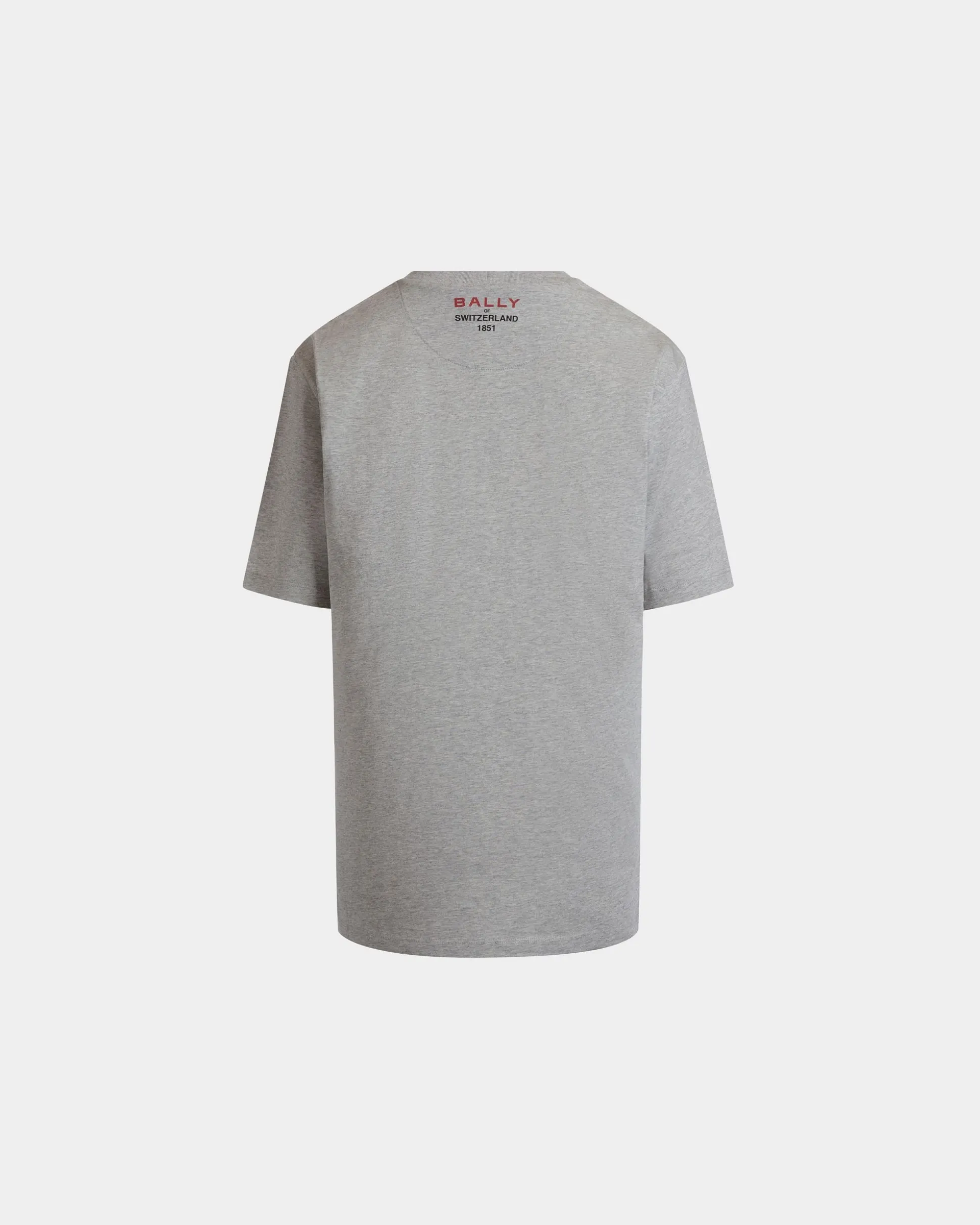 T-Shirt With Mermaid Print In Grey Melange Cotton
