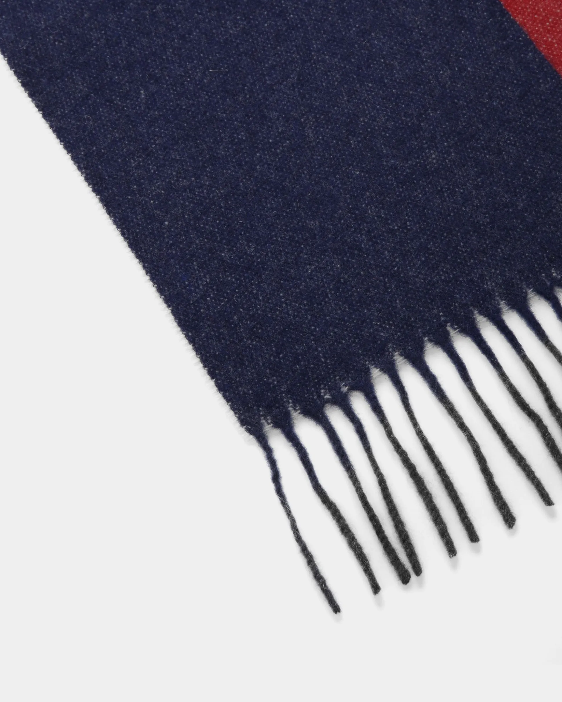 Two-Tone Logo Scarf In Deep Ruby And Marine Fabric