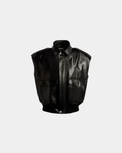 Vest in Black Leather