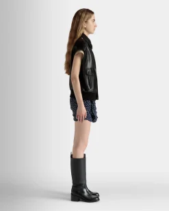 Vest in Black Leather
