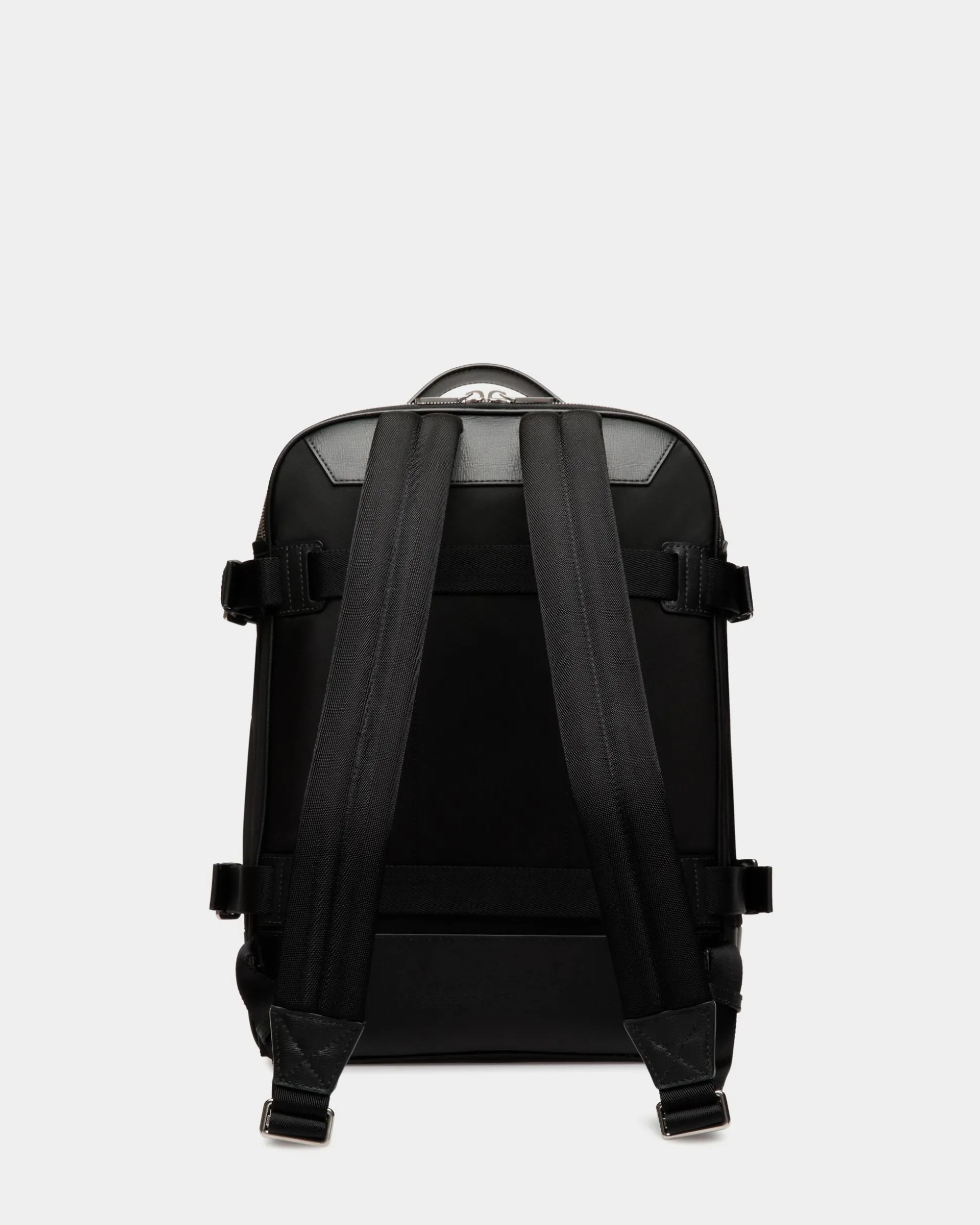 Vogel Backpack In Black Nylon And Recycled Leather