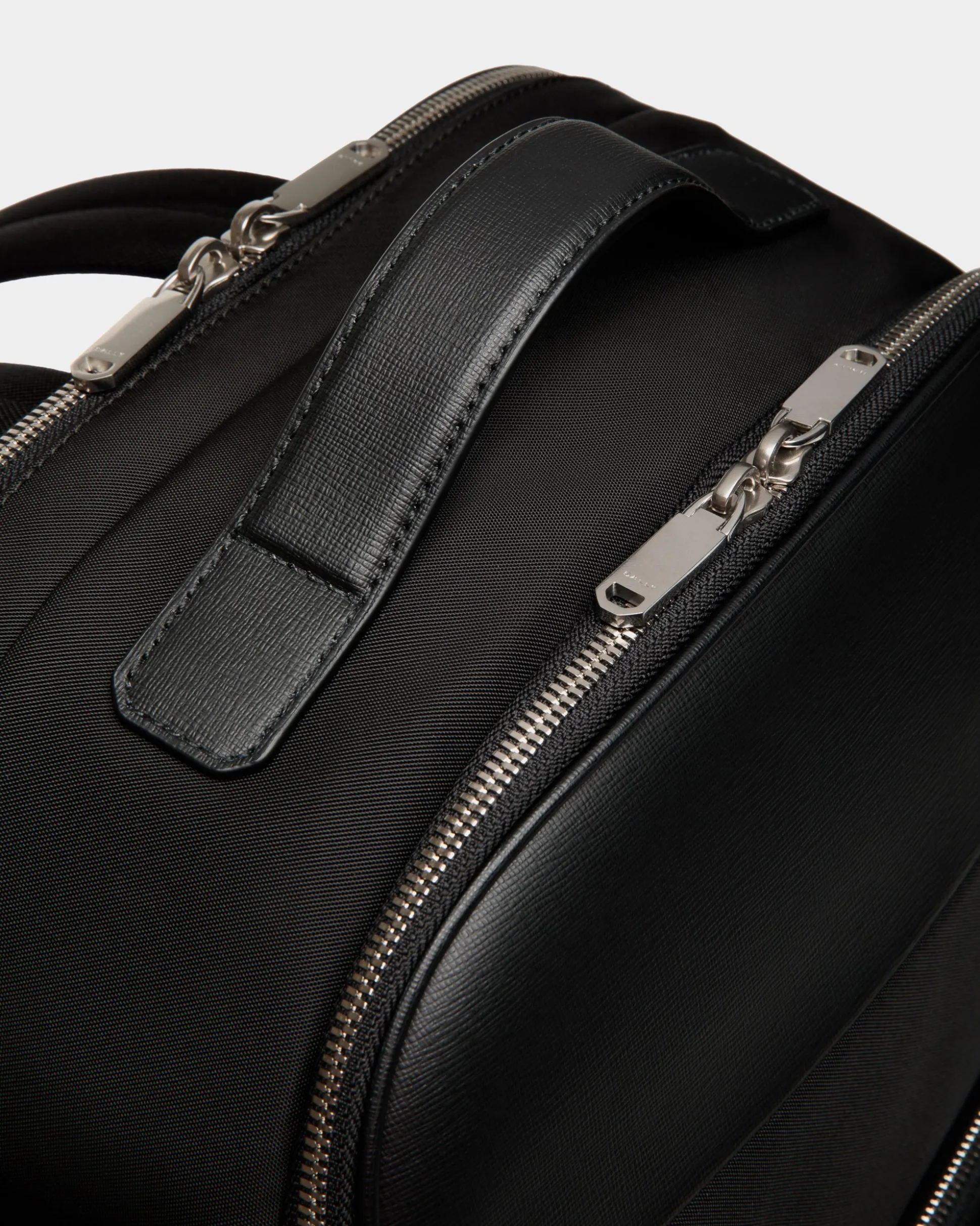 Vogel Backpack In Black Nylon And Recycled Leather
